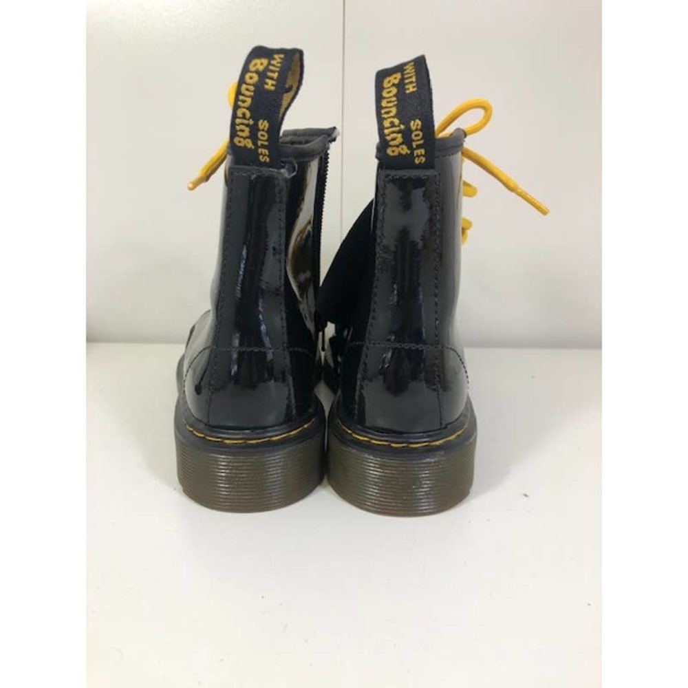 Dr. Martens 1460J Black Patent Leather Lace Up Side Zip Ankle Boots Youth US 3M - Picture 4 of 6
